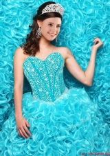 2016 Gorgeous Aqua Blue Quinceanera Dresses with Beading and Ruffles