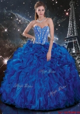 2016 Popular Royal Blue Quinceanera Dresses with Beading and Ruffles
