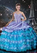 2016 Wonderful Multi Color Sweet 16 Dresses with Ruffled Layers and Beading