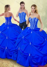 Luxurious Floor Length Detachable Quinceanera Dresses with Pick Ups