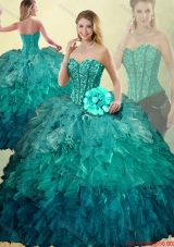 Luxurious Sweetheart Detachable Quinceanera Dresses with Beading