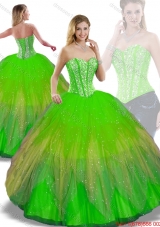 Perfect Ball Gown Multi Color Detachable Quinceanera Dresses with Beading