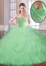 Perfect Spring Apple Green Quinceanera Gowns with Sweetheart