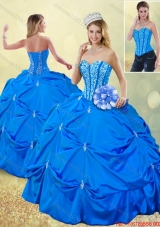 Popular Fall Blue Quinceanera Gowns with Pick Ups