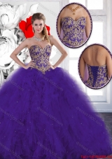 Elegant Beading and Ruffles Quinceanera Dresses with Lace Up