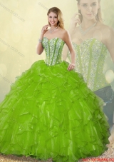 Gorgeous Sweetheart Detachable Quinceanera Dresses Beading and Ruffles