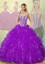 Popular Beading Purple Quinceanera Gowns with Sweetheart