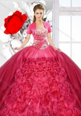 Elegant Ball Gown Sweetheart Quinceanera Dresses in Coral Red