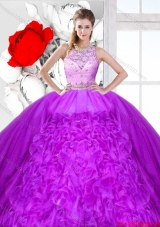 Elegant Scoop Sweet 16 Dresses with Beading and Ruffles