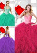 Exclusive Sweetheart Quinceanera Gowns with Beading and Ruffles