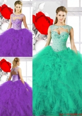 Pretty Beading Sweetheart Sweet 16 Dresses with Ruffles