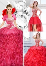 Pretty Sweetheart Detachable Quinceanera Dresses with Ruffles