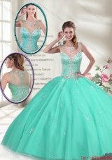 Summer Hot Sale Apple Green Sweet 16 Dresses with Beading