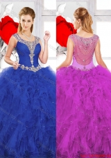 Beautiful Scoop Ruffles Quinceanera Dresses with Beading