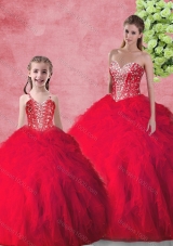 Hot Sale Beading 2016 Princesita With Quinceanera Dresses with in Red