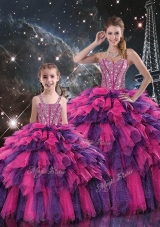 New Style Ball Gown Princesita With Quinceanera Dresses with Beading and Ruffled Layers for Fall
