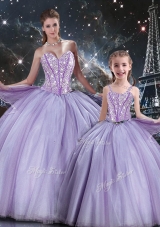 Sweet Ball Gown Beading Princesita With Quinceanera Dresses in Lavender