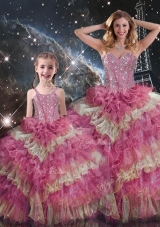 Wonderful Sweetheart Ruffled Layers Princesita With Quinceanera Dresses for Fall