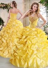 Gorgeous Ball Gown Quinceanera Gowns with Beading and Pick Ups for Spring