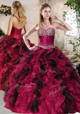 Most Popular Sweetheart Multi Color Sweet 16 Gowns with Beading and Ruffles