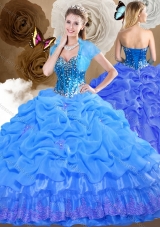 Romantic Sweetheart Quinceanera Dresses with Beading and Pick Ups