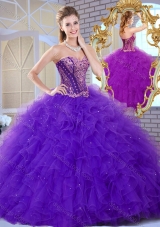 Affordable Sweetheart Ruffles and Appliques Sweet 16 Dresses