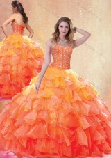 Beautiful Ball Gown Quinceanera Gowns with Beading and Ruffles