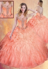 Fashionable Straps Ball Gown Sweet 16 Dresses with Ruffles and Appliques