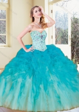 Hot Sale Ball Gown Quinceanera Gowns with Beading and Ruffles