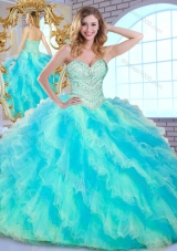 Pretty Ball Gown Multi Color Sweet 16 Dresses with Beading and Ruffle
