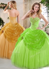New Arrivals Sweetheart Beading and Paillette Quinceanera Gowns for Spring