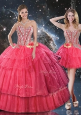 201 6Lovely Sweetheart Detachable Quinceanera Gowns with Beading for Fall