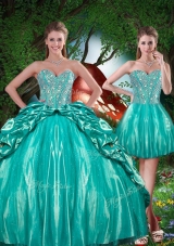 2016 Summer Pretty Sweetheart Beading Detachable Quinceanera Gowns