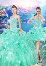 2016 Unique Ball Gown Sweetheart Detachable Quinceanera Gowns for 16 Birthday Party