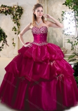 Beautiful Ball Gown Sweet 16 Gowns with Beading and Pick Ups