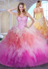 Classical Ball Gown Multi Color Quinceanera Dresses with Beading and Ruffles