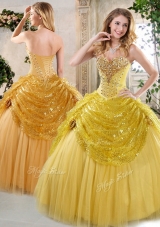 Latest Ball Gown Sweet 16 Dresses with Beading and Paillette for Fall