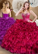 Pretty Ball Gown Sweet 16 Dresses with Beading and Ruffles