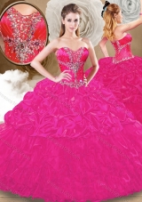 Best Sweetheart Fuchsia Sweet 16 Gowns with Pick Ups