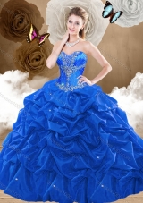 Simple Brush Train Sweetheart Quinceanera Dresses with Pick Ups