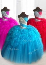Elegant Sweetheart Quinceanera Dresses with Beading and Hand Made Flowers