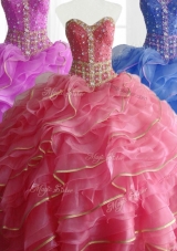 Modest Ball Gown Quinceanera Dresses with Beading and Ruffles