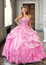 2016 Designer Rose Pink Quinceanera Dresses with Bubbles and Appliques