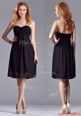 Empire Sweetheart Knee-length Short Black Dama Dress for Homecoming