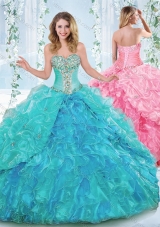 New Arrivals Rhinestoned and Ruffled Detachable Quinceanera Dress in Organza