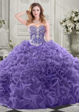 Gorgeous Beaded Bodice and Ruffled Quinceanera Dress with Chapel Train