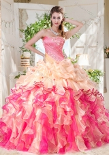 Cheap Big Puffy Colorful Quinceanera Dresses with Beading and Ruffles