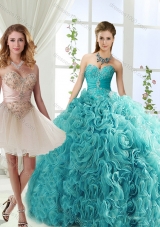 Elegant Big Puffy Rolling Flowers Detachable Quinceanera Dresses with Beading and Appliques
