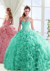 Exclusive Beaded Really Puffy Detachable Quinceanera Gowns in Rolling Flowers