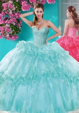 Exquisite Beaded and Pick Ups Quinceanera Dresses with Really Puffy